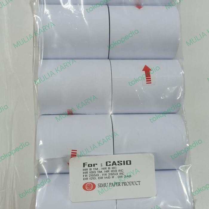 

Kertas Print Kalkulator Casio 58 Mm / Pak Hr 8 Fr 2650 Hr 100 Dr 120