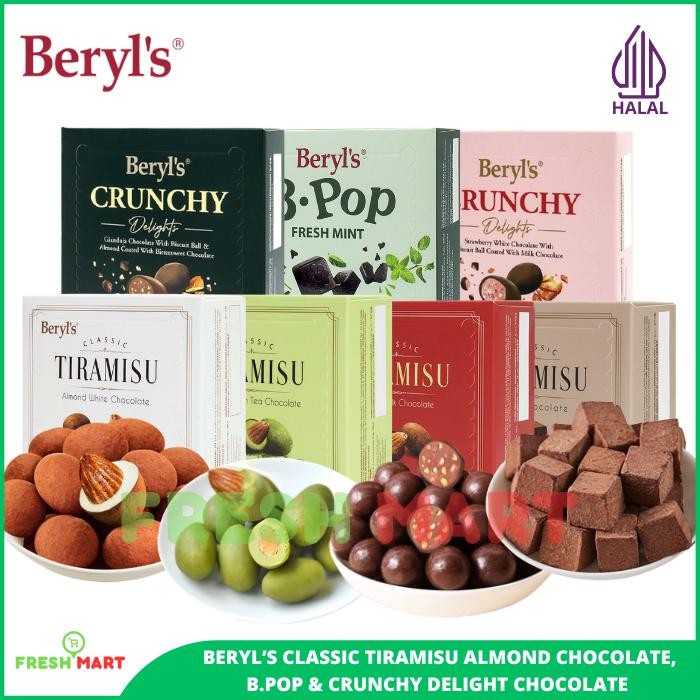 

Ready Beryl'S Classic Tiramisu Almond White Chocolate Milk Chocolate & Green Tea Chocolate 65Gr