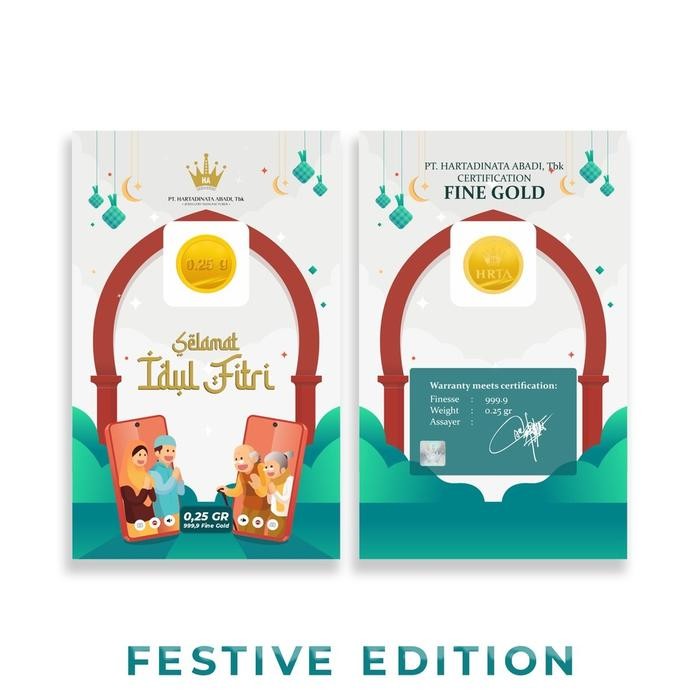[Expert] HARTADINATA Emas Mini LM 0.25gr Hari Raya Idul Fitri Eid Mubarak