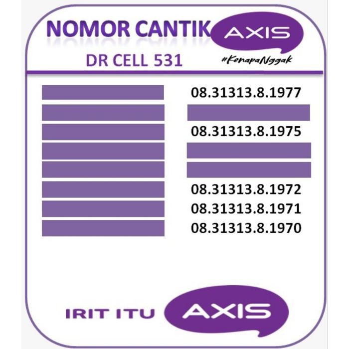 (Expert) Nomor Cantik AXIS / Perdana AXIS seri tahun