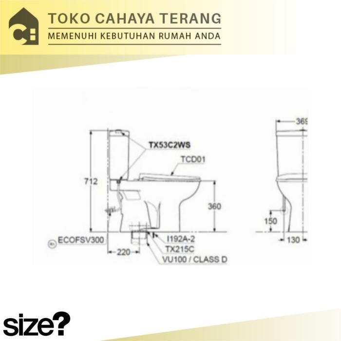 KLOSET DUDUK PUTIH TOTO CW53J / KLOSET TOTO / KLOSET ORIGINAL TOTO