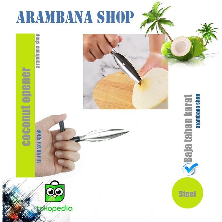Alat Pembuka Kelapa Muda Baja Tahan Karat