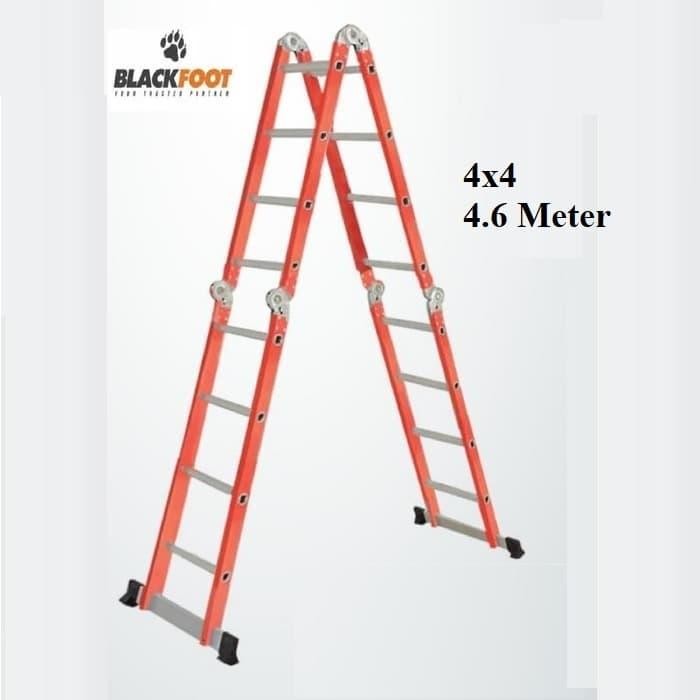 

Terlaris Tangga Lipat Aluminium Blackfoot 4X4 / 4.6 Meter Tangga Multifungsi