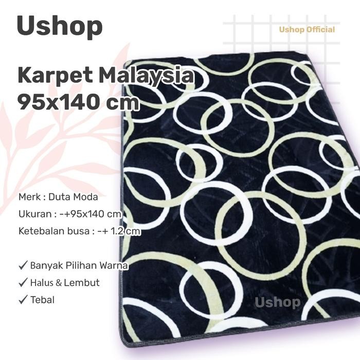 Karpet Malaysia Duta Moda Ukuran 95x140 cm - Motif Blue Turkish Bremen Gold Rings Etnic Safari
