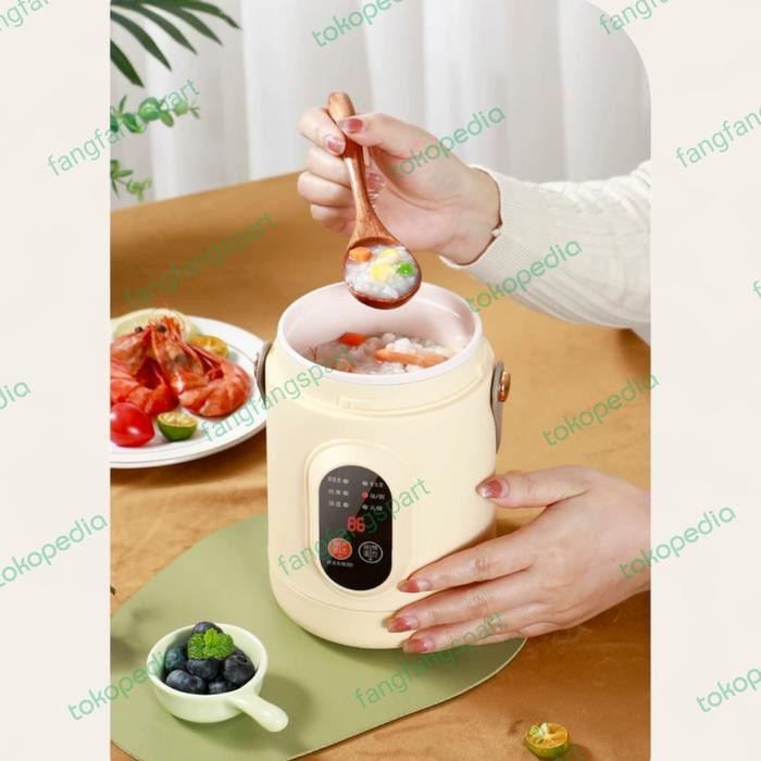 Termos Panci Ceramic MultifungsiMini CookerPortabelListrik Hotpot