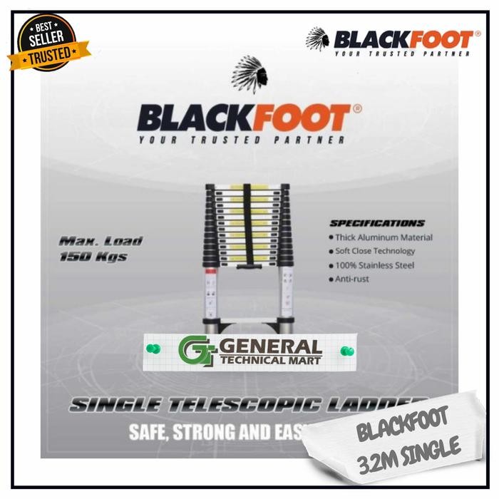 

Terlaris Blackfoot 3.2M Tangga Teleskopik Single Heavy Duty 150Kg Max - Tangga