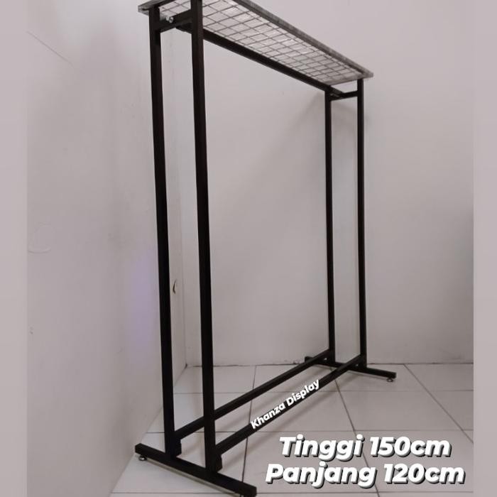 Rak baju besi gawangan tinggi 150cm panjang 120cm
