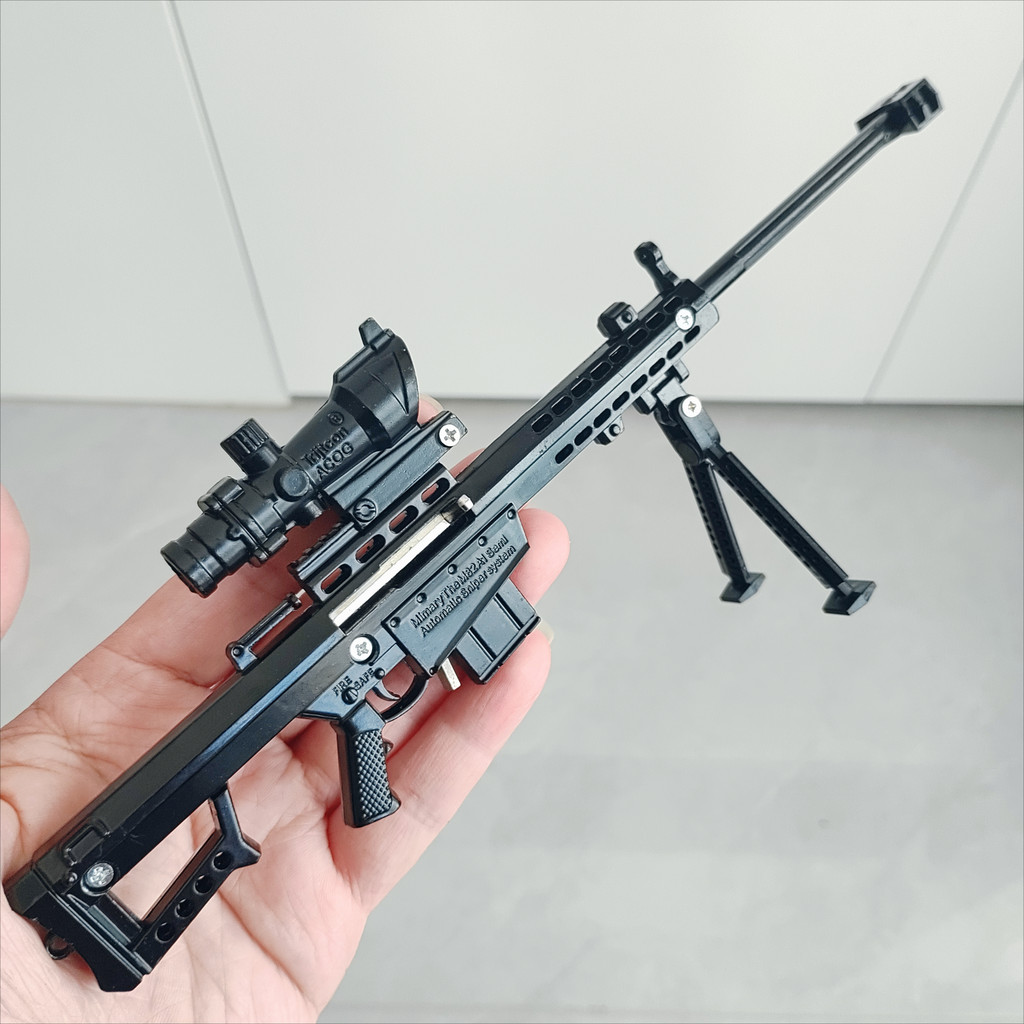 Alloy Mini 30Cm Ak47 Pistol 24Cm Barrett Rifle Model Pubg Jedi Toy Gun Fidget Toy Desktop Ornament