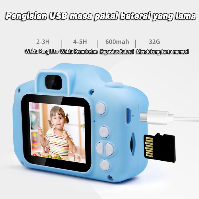 Mainan Kamera Anak Hadiah Anak Mini Kamera Digital Kamera 1810P Dual Camera