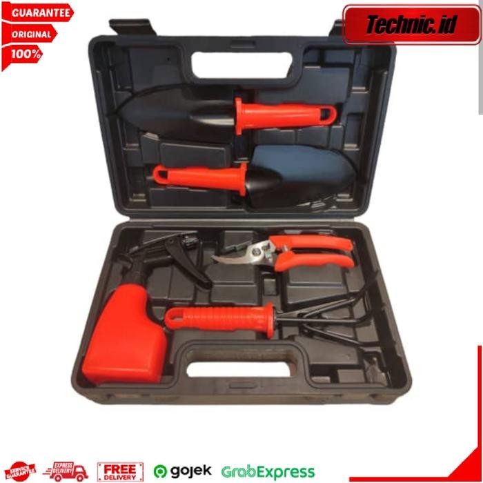 Krisbow Set 5 Pcs Alat Berkebun Tool Set 5Pcs Perkakas Kebun Kotak Penyimpanan
