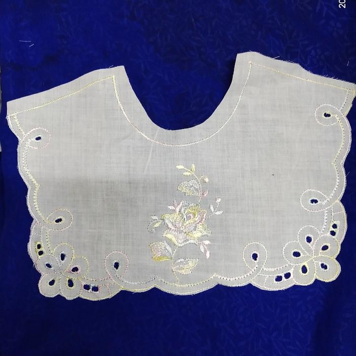 Renda bordir renda aplikasi katun dada renda dada renda katun