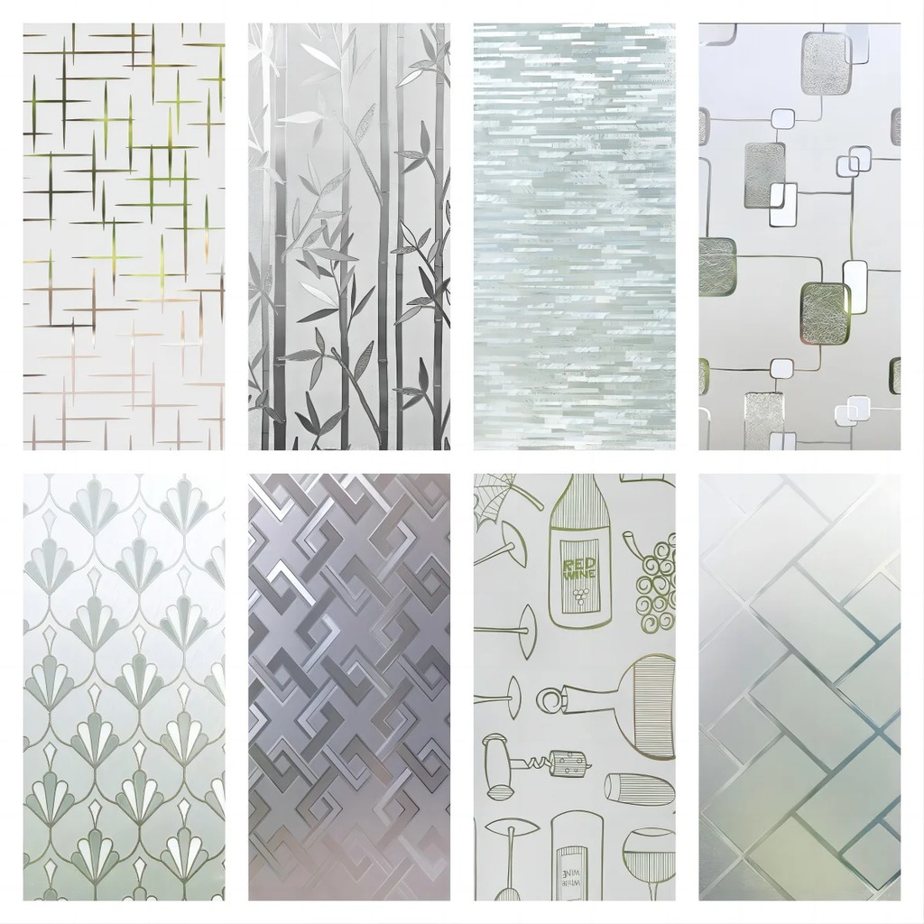 Window Privacy Film Frosted Glass Window Film Static Cling Uv Blocking Removable Window Clings