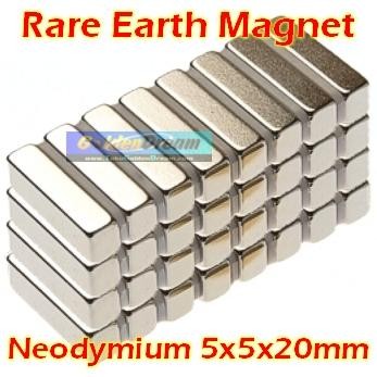 

Kualitas terbaik] Strong Magnet Neodymium 5x5x20mm Balok Persegi Petak 20mm N52 Kotak