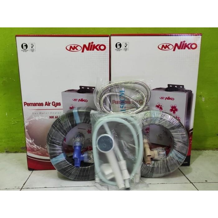 [Allthebest] WATER HEATER / PEMANAS AIR KAMAR MANDI GAS LENGKAP NIKO PUTIH