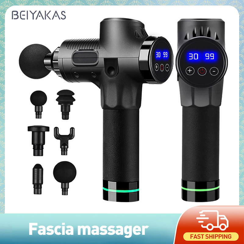 Electric massage gun 24V LCD display 30-speed deep tissue percussion muscle massager to relieve pain