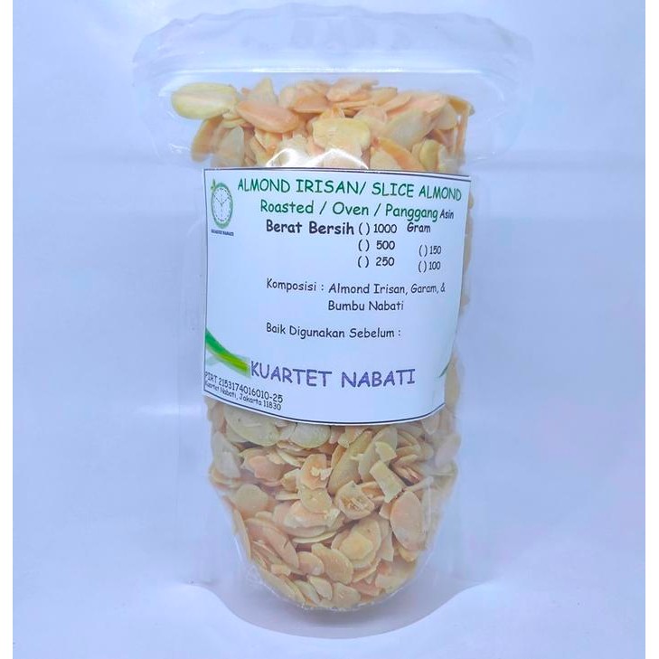 

250gr Roasted Almond Slice - Almond Irisan - Oven - Panggang - Matang - Vegan Kacang Cemilan best