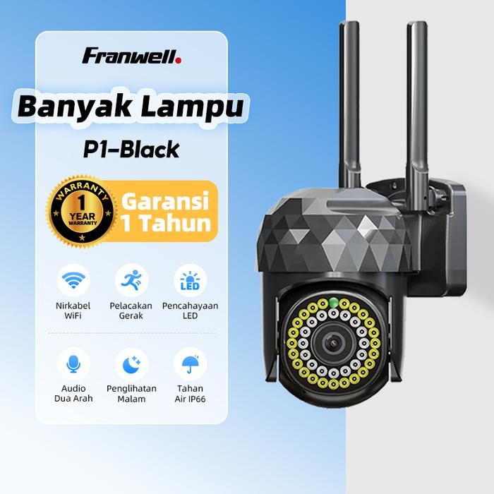 [Outdoor CCTV]FRANWELL P1 Hitam Outdoor Tahan Air 1080P Penglihatan Malam nirkabel Camera Smart IP