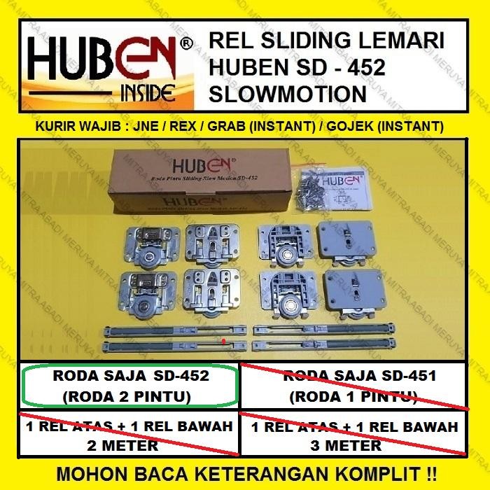 RODA LEMARI SLIDING SLOWMOTION HUBEN SD 451 SD 452 RODA SAJA 2 PINTU