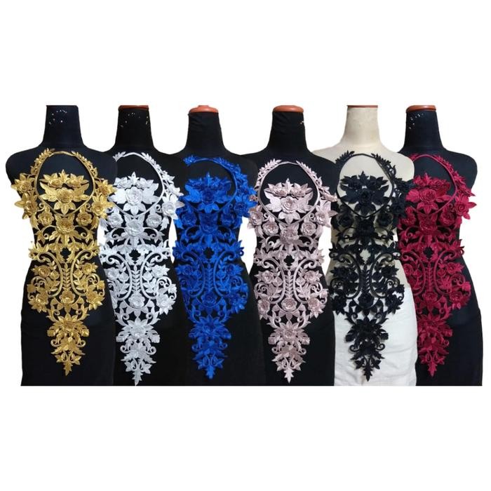 Renda Bordir Bunga Tempel Untuk Kebaya Gamis Gaun Pengantin