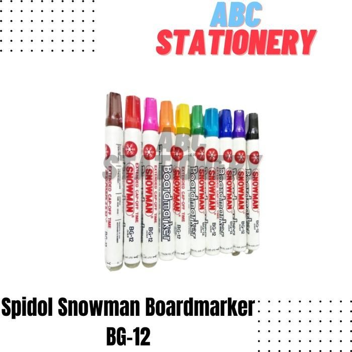 

FLASH SALE SPIDOL SNOWMAN BOARDMARKER BG-12 (SPIDOL PAPAN TULIS BISA DIHAPUS)