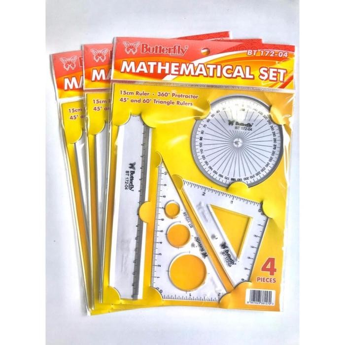 

FLASH SALE BUTTERFLY MATH SET 4PCS / PAKET PENGGARIS BUSUR SIKU BUTTERFLY MATEMATIKA BT-172-04