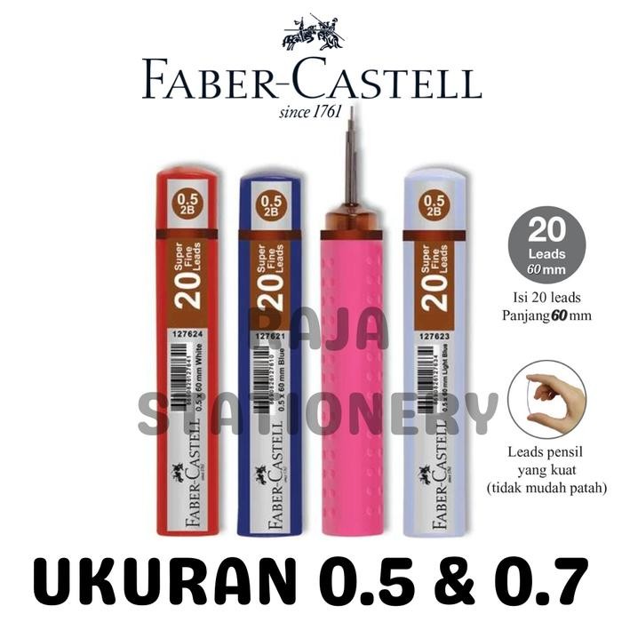 

FLASH SALE FABER CASTELL LEAD SUPERFINE 0.5 0.7 GRIP ISI PENSIL MEKANIK FABER 2B