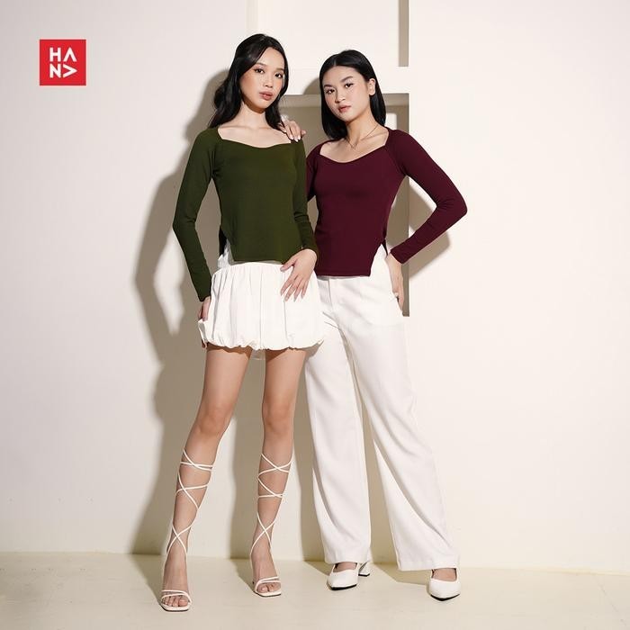 (Allthebest) Hana Fashion - Millie Long Sleeve Top/Atasan Casual Wanita - TS711