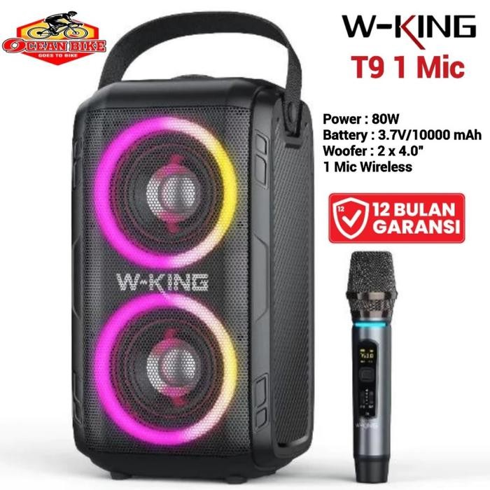 Speaker Portable Wireless W-KING T9 + MIC Speker bluetooth Karaoke
