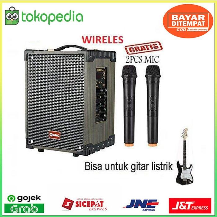 Speaker Portable GMC 899P Bluetooth Karaoke 2 Mic Wireless NEW PROMO