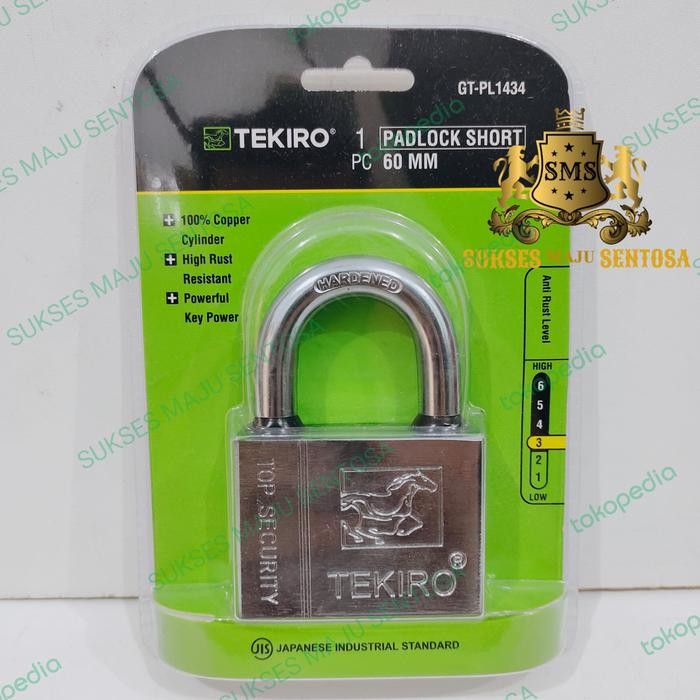 GEMBOK TEKIRO ANTI KARAT 60mm LEHER PENDEK/GEMBOK PAGAR RUKO GUDANG