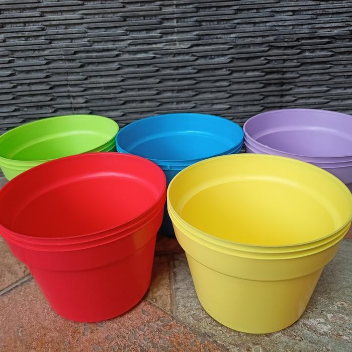 PREMIUM Pot bunga Pot tanaman warna warni Pot Plastik 20