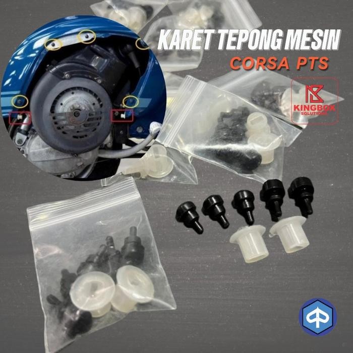 PREMIUM Karet Peredam Tutup Tepong Mesin Vespa PTS Spesial Smallframe Corsa Set Import