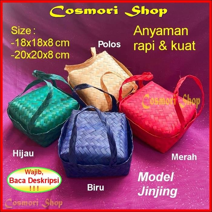 PREMIUM Besek Nasi Anyaman Bambu Hajatan Berkat Hantaran Keranjang Catering cm