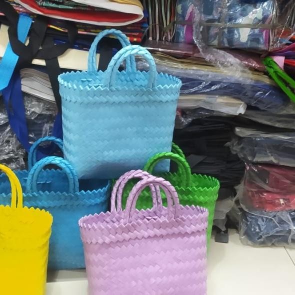 PREMIUM tas anyaman keranjang embos bahan bagus isi 1 pcs