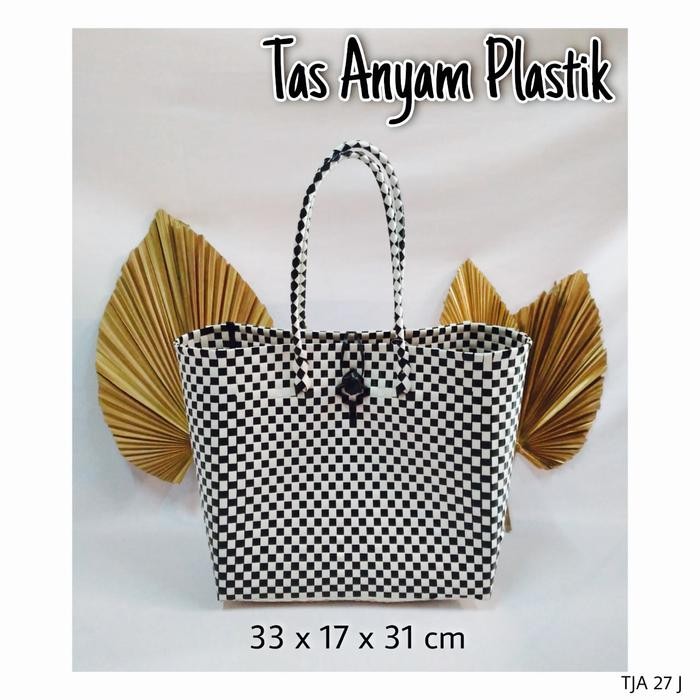 PREMIUM tas keranjang belanja anyaman plastik bag pasar sayuran handmade bali