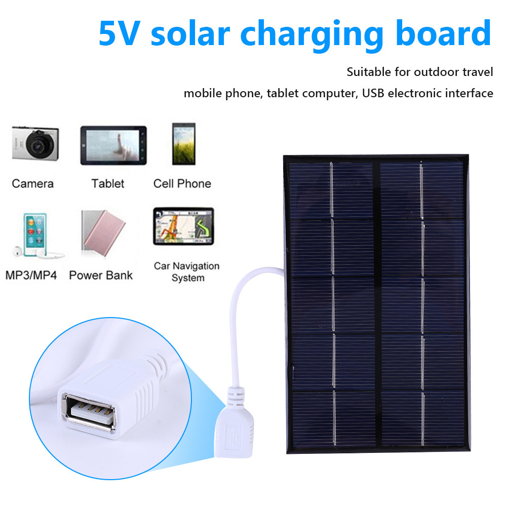 5W 5V Usb2.0 Portable Solar Panel Polysilicon Usb Solar Charging Panel Solar Panel Charger For 3-5V
