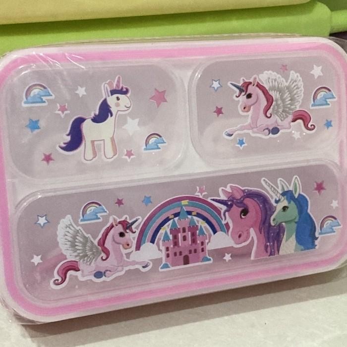 MARI MILIKI- TEMPAT KOTAK MAKAN UNICORN LITTLE PONY KUDA PONI SEKAT BEKAL LUNCH BOX