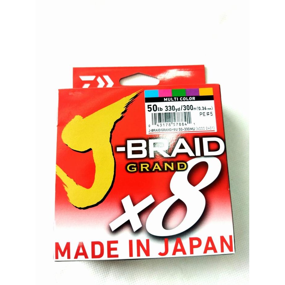 Pe Daiwa J-Braid Grand X8 300M Multicolor 40Lb Pe 4