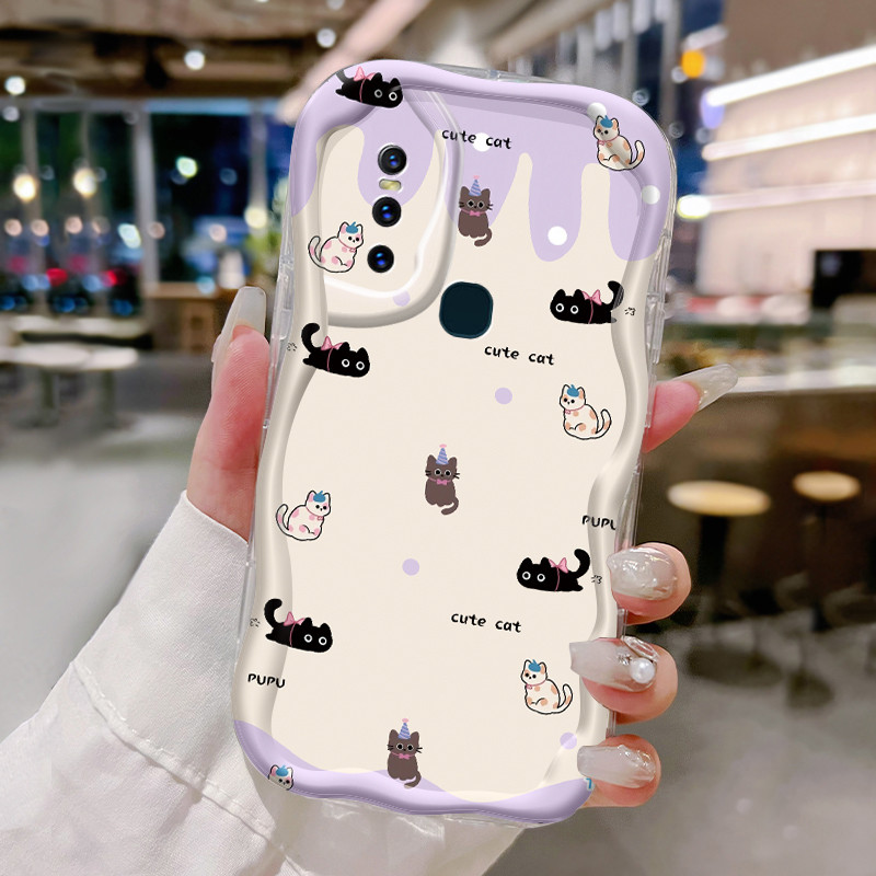Casing Hp Untuk VIVO V15 VIVO V15 Pro VIVO V20 Pro VIVO S7 Case Casing Kasus Kucing Hitam Kecil HP K