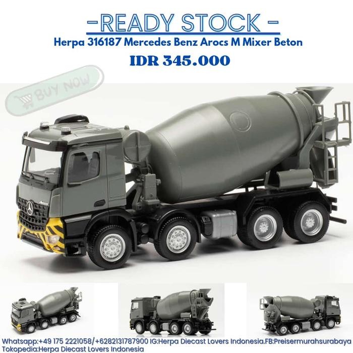 HERPA 316187 TRUK MIXER BETON MERCEDES-BENZ AROCS M 1/87 HO