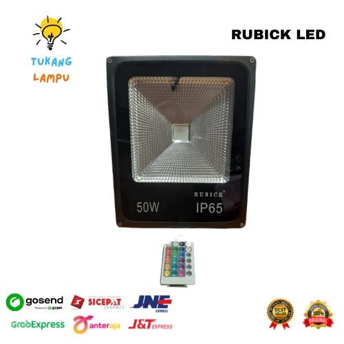 LAMPU SOROT LED FLOODLIGHT RUBICK 50W RGB