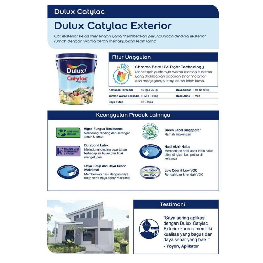 CAT DULUX CATYLAC EXTERIOR 5 KG - BLUE SAPPHIRE 98BG 26/393