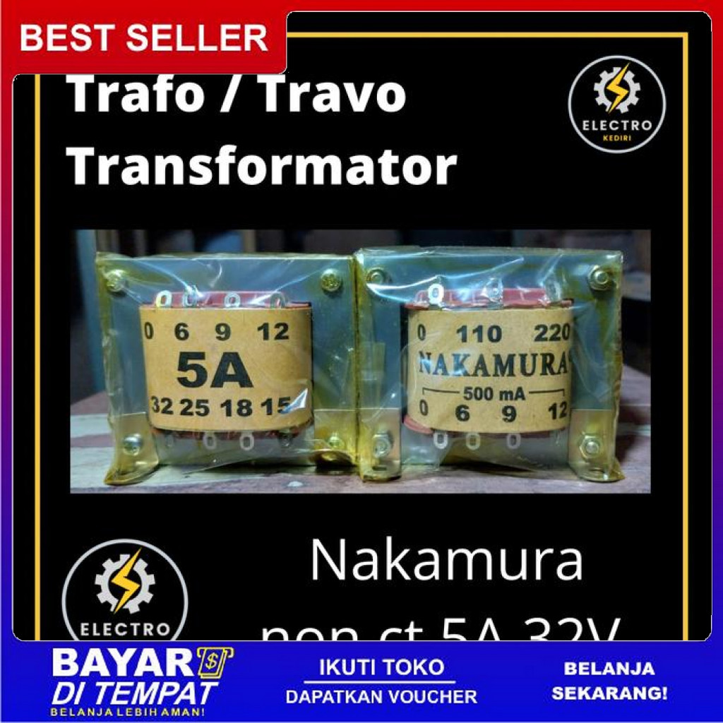 FREE ONGKIR TRAFO 5A NON CT 32V NAKAMURA TRAVO NON CT 5A 32V BISA COD