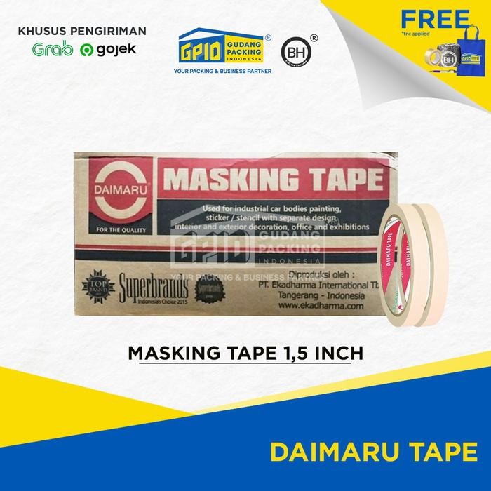

(GOSEND/GRAB) DAIMARU - Masking Tape / Lakban Kertas 0.5 / 1 / 2 inch
