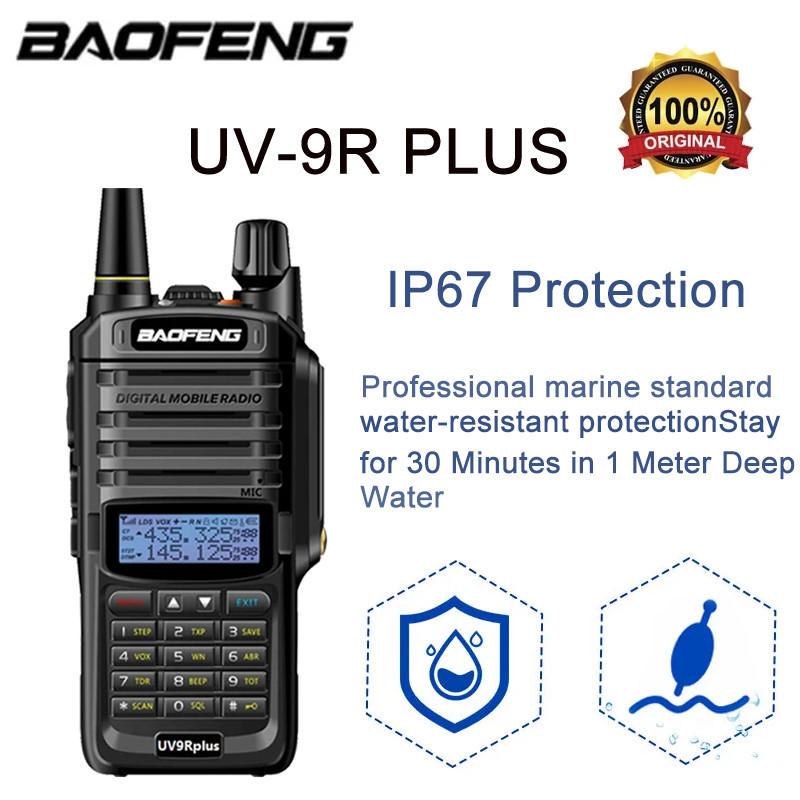 Baofeng Uv-9R Plus 15W Ip68 Dual Band Waterproof Walkie Talkie 16Km Long Range Portable Hf
