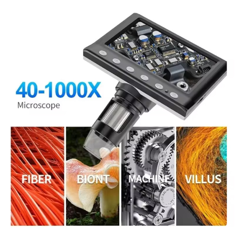 2025 New 4.3 Lcd Digital Microscope, 40-1000 Times Welding Microscope Error Coin Usb Microscope 8