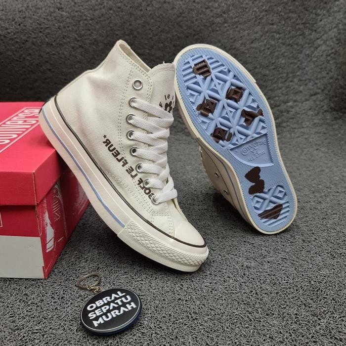 BEST SELLER SEPATU SNEAKERS 70S HIGH X GOLF LE FLEUR CREAM SOL GLOSSY IMPORT