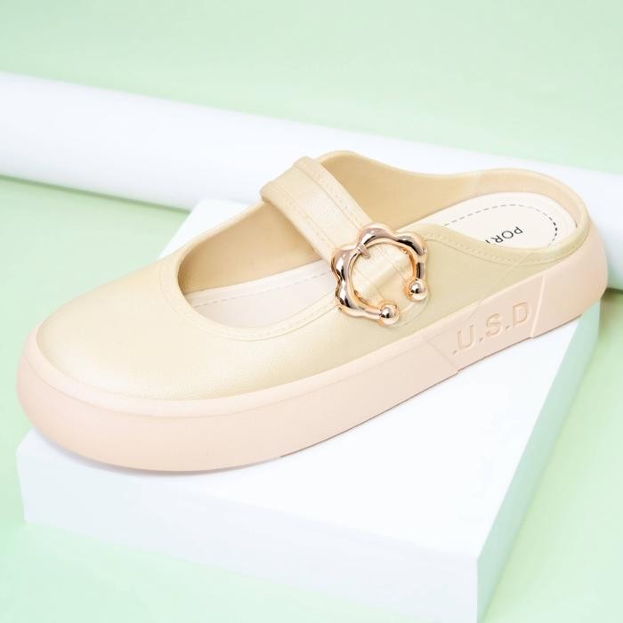 BEST SELLER Sepatu Sandal Mules Wanita Porto USD Sendal Slop Fuji Jelly Gesper Fashion Korea