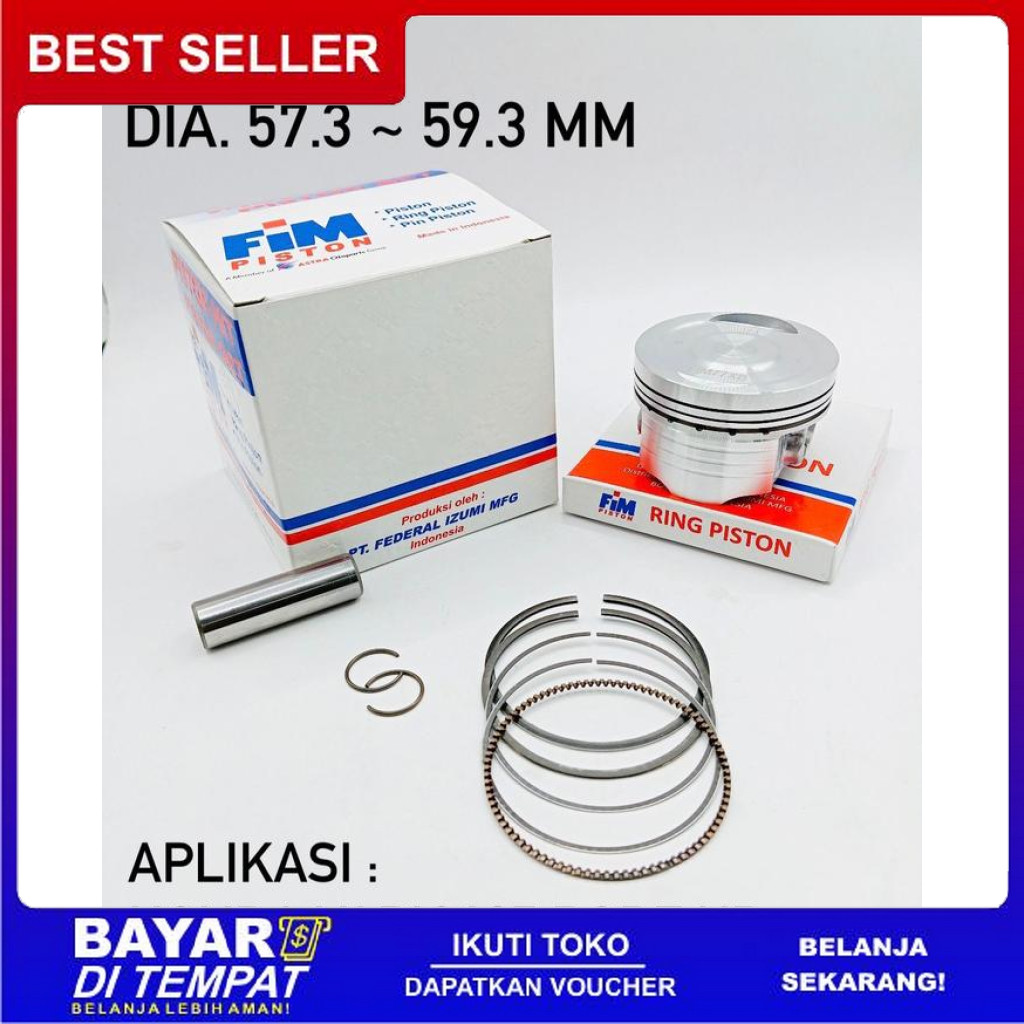 FREE ONGKIR PISTON ORIGINAL FIM 77XB 57.3-59,3 PIN 13 VARIO125 BORE UP BISA COD