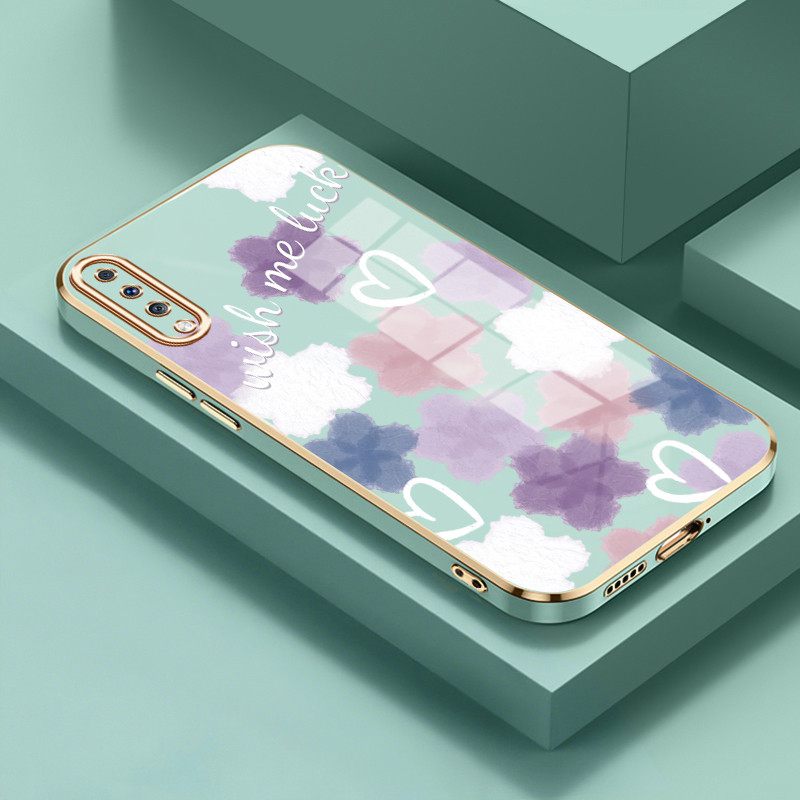 Casing Untuk Samsung Galaxy A70 Case Casing Lumpur ungu kentang silikon tahan HP Softcase Kasing ele